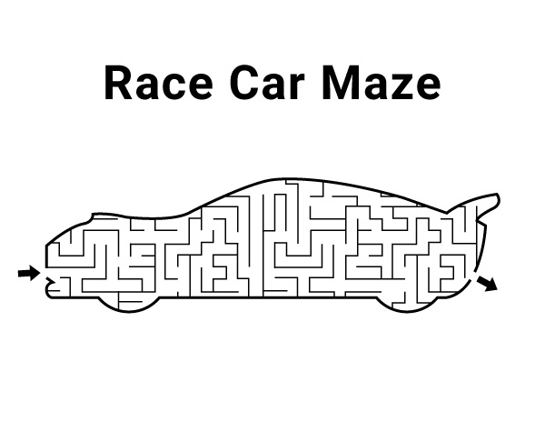 Car Coloring Page Mazes