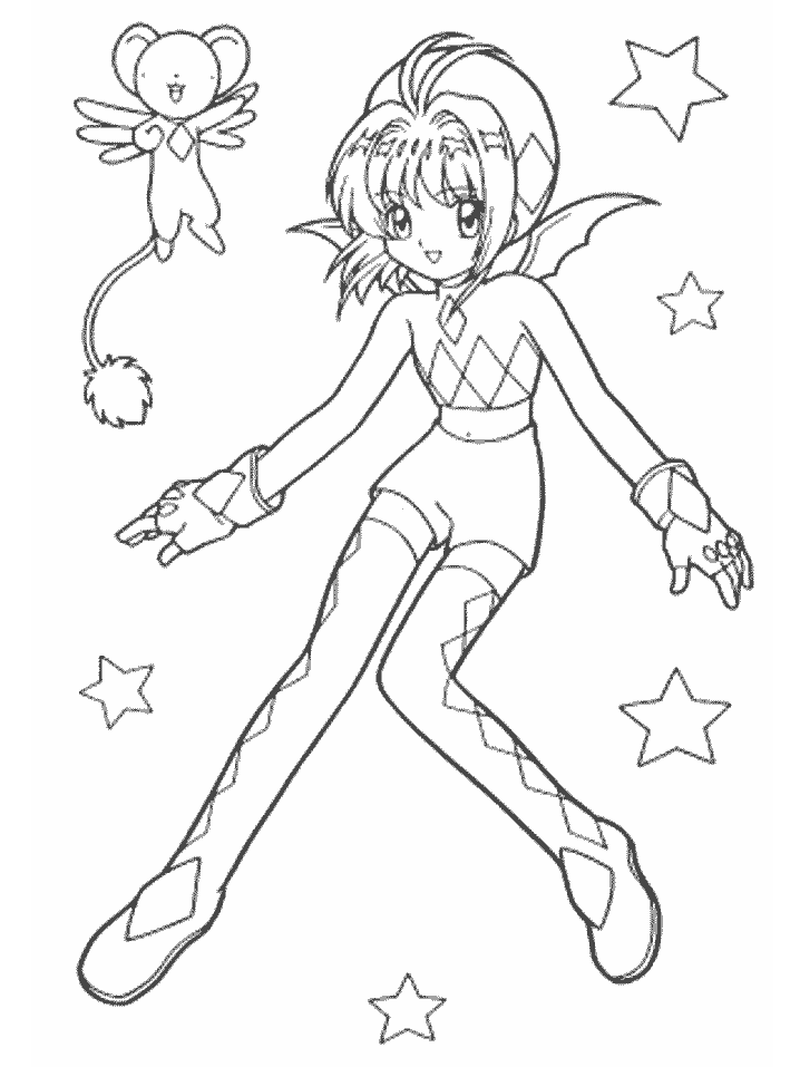 Cardcaptors Cartoons Coloring Page Printable Free