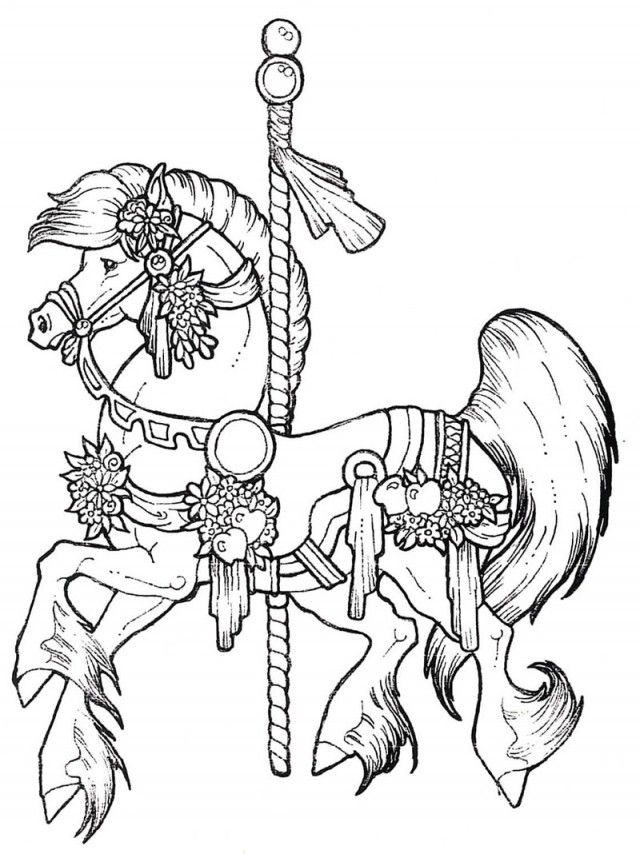 carousel horse coloring pages for adults