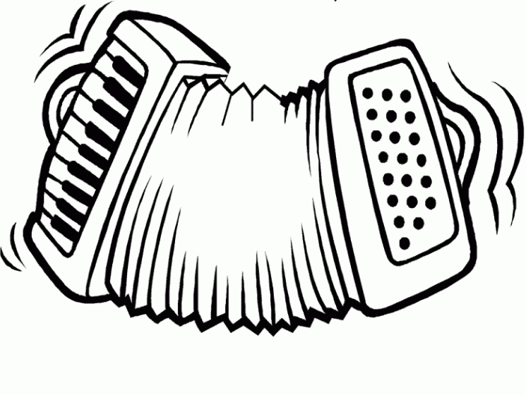 Cartoon Accordion Coloring Page