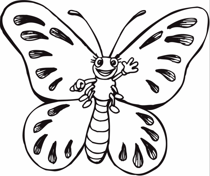 cartoon-butterfly-coloring-page | Coloring Page Book