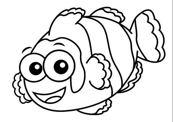 Cartoon Clown Fish coloring page