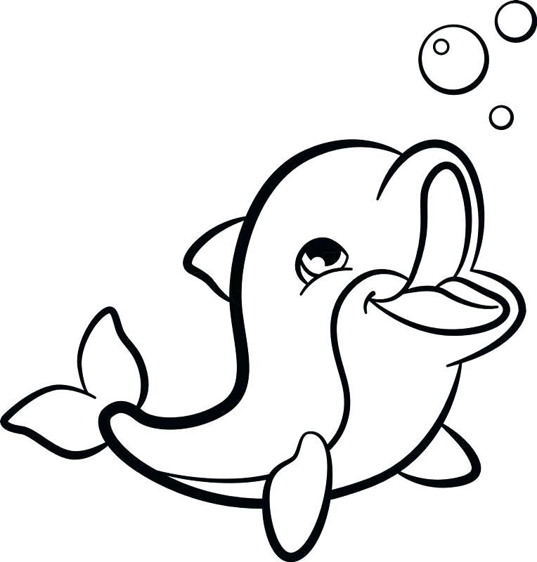 Cartoon Dolphin Coloring Pages