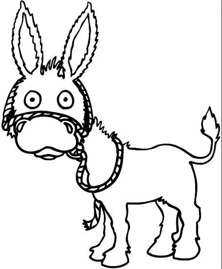 Cartoon donkey coloring page