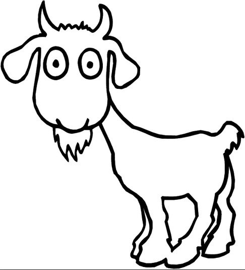 cartoon goat coloring page