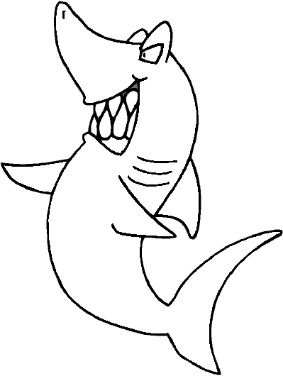 Cartoon Shark Coloring Page