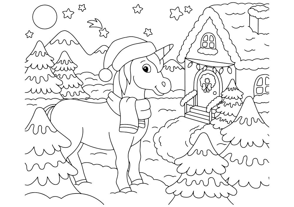 cartoon winter coloring pages