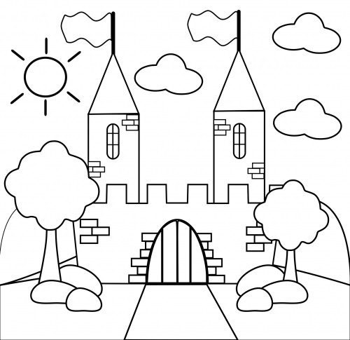 castle coloring pages for toddlers