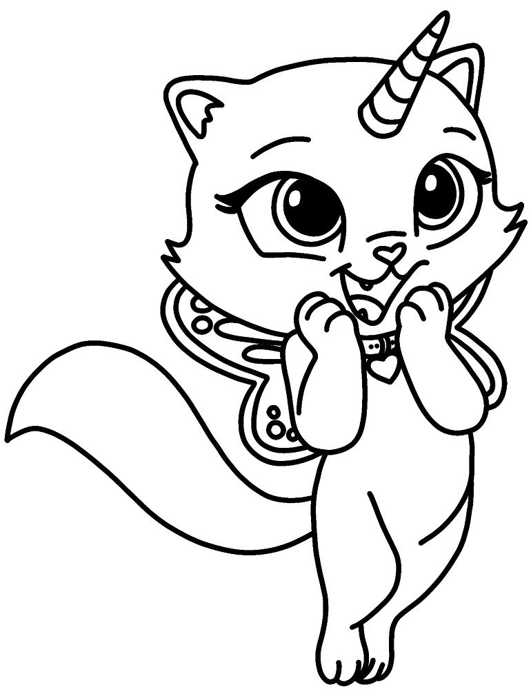 cat unicorn coloring pages