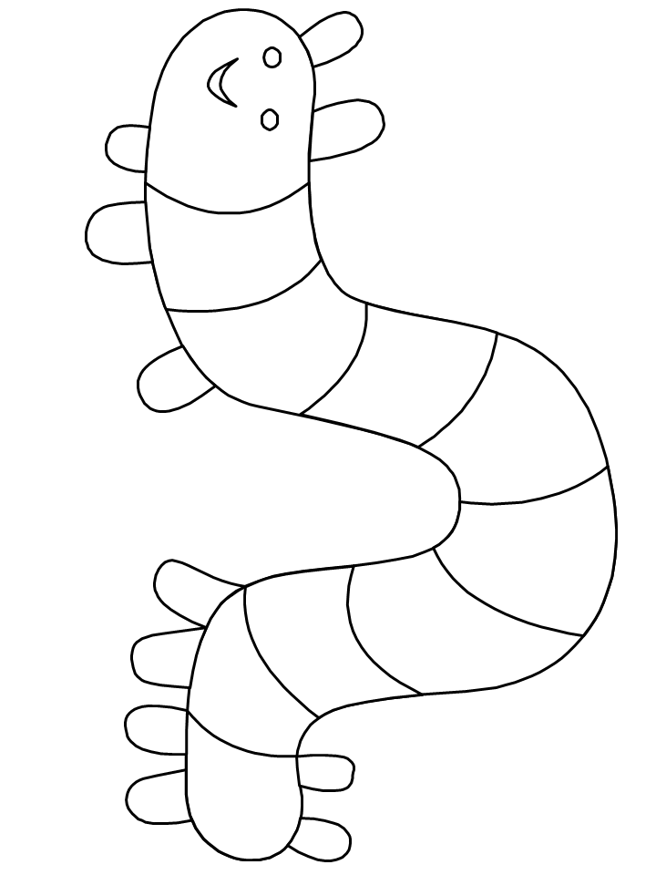 Coloring Page of a Caterpillar