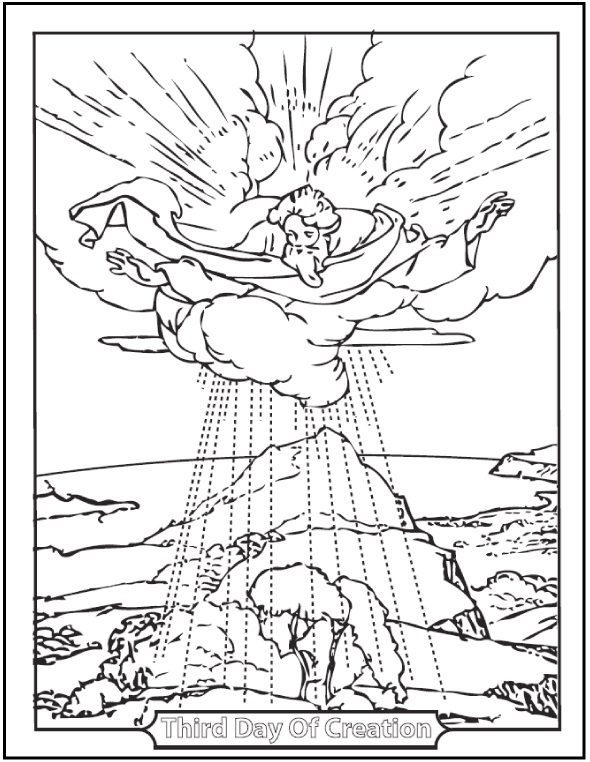 catholic god created water coloring pages