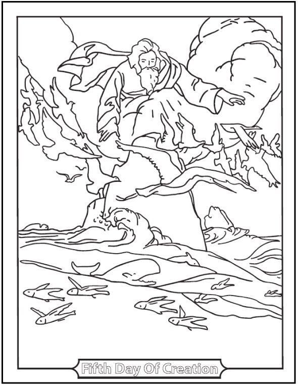 catholic scripture god created water coloring pages for kindergarten students