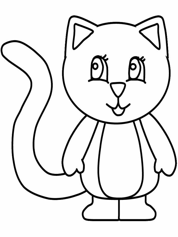 Cat Coloring Pages for Kindergarten