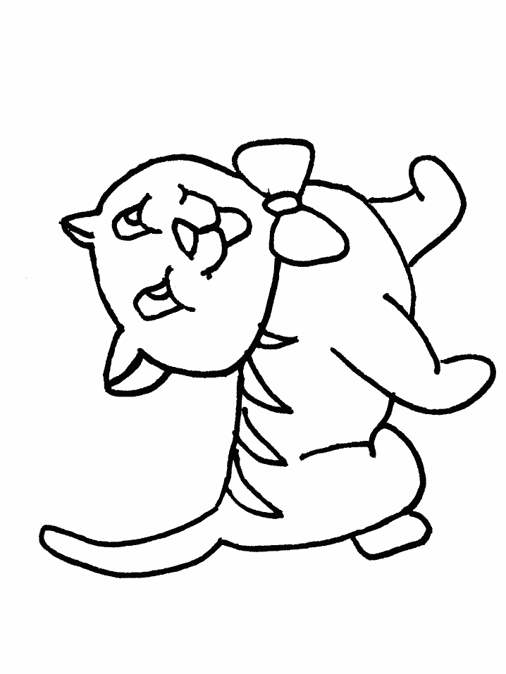 Cute Cat Coloring Page