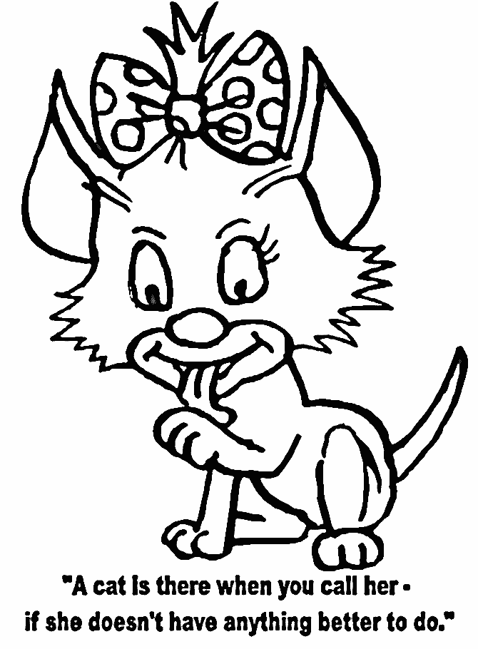 Cat Coloring Page for Kids