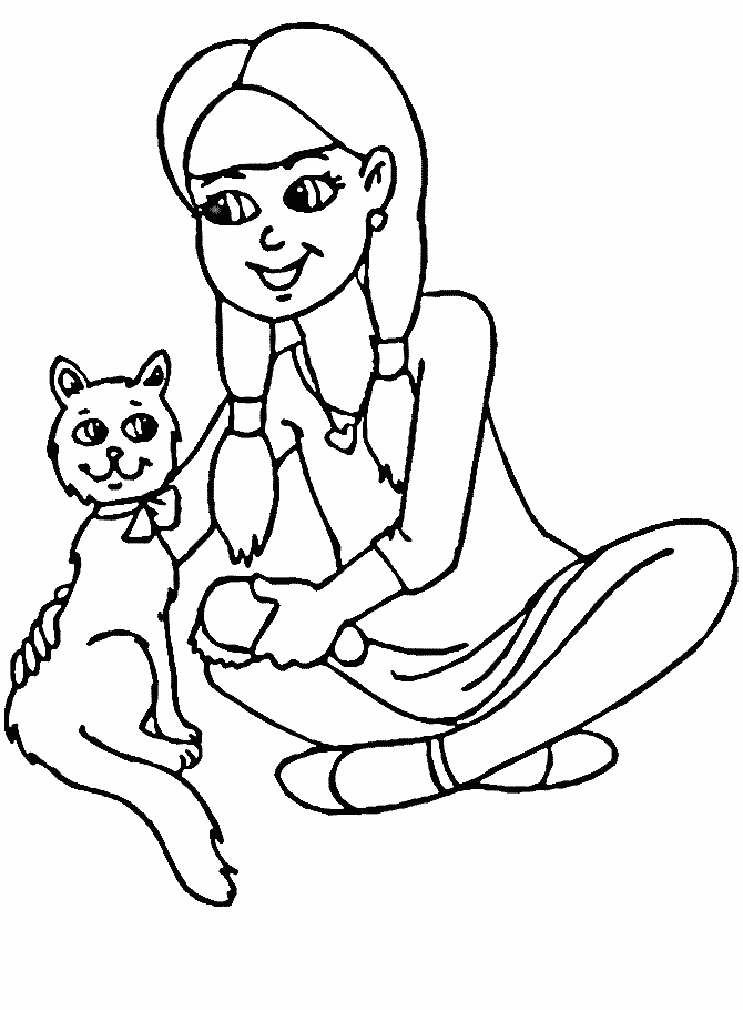 Realistic Cat Coloring Page