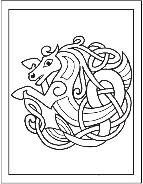 celtic coloring pages horse