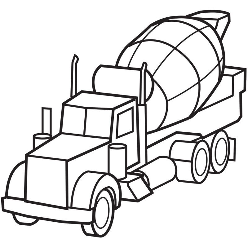 cement truck coloring page
