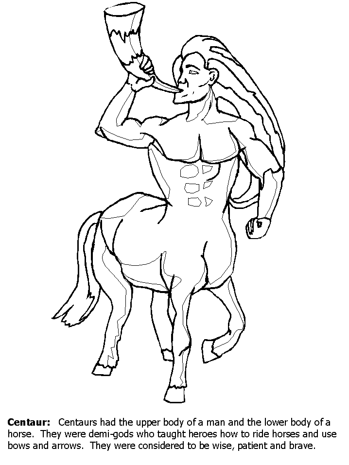 Centaur Greek Coloring Pages