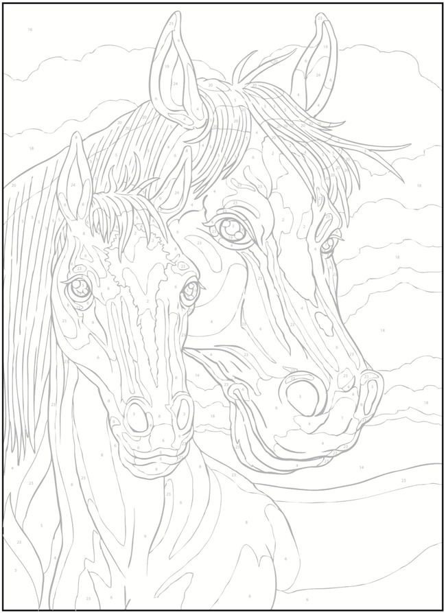 challenging coloring pages horse paint
