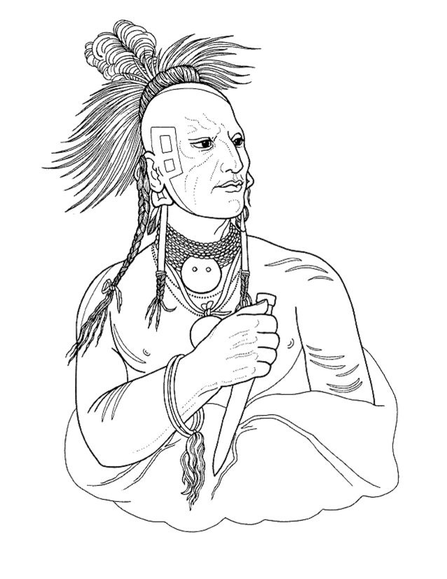 Cherokee Indian Coloring Page