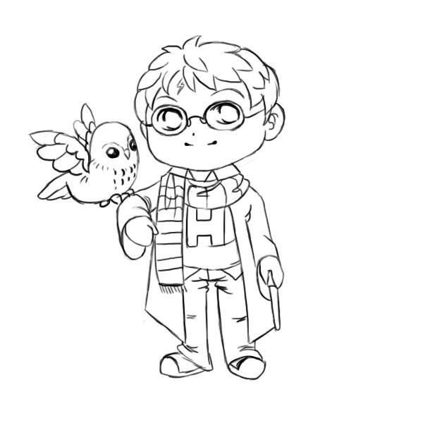 Chibi Harry Potter Coloring Pages
