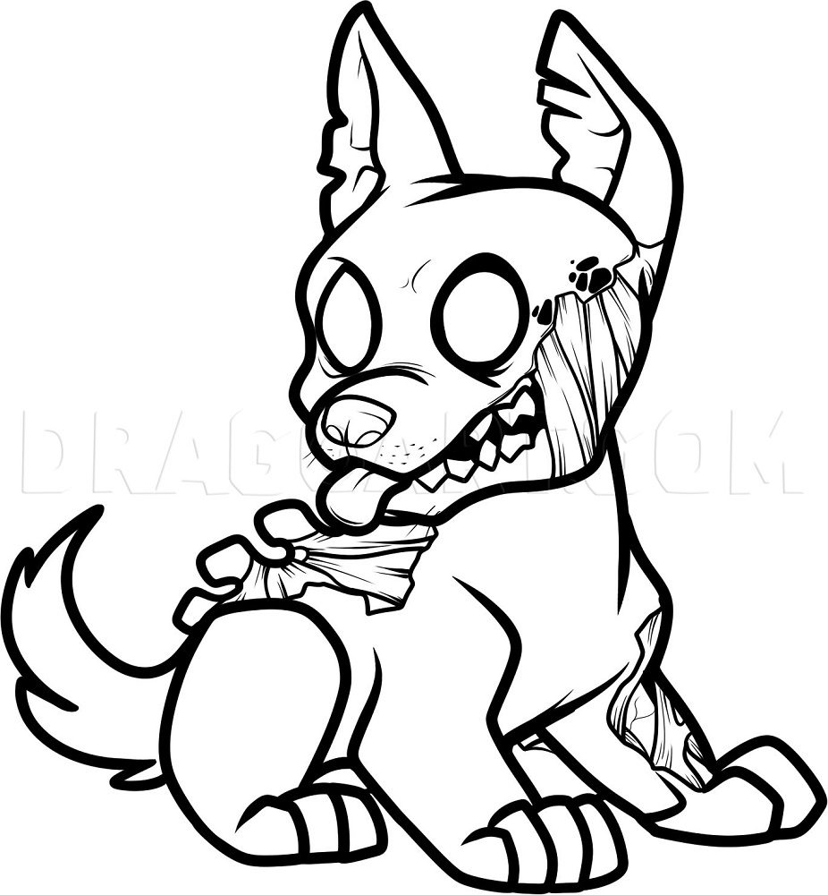 chibi zombie animal coloring pages (cute)