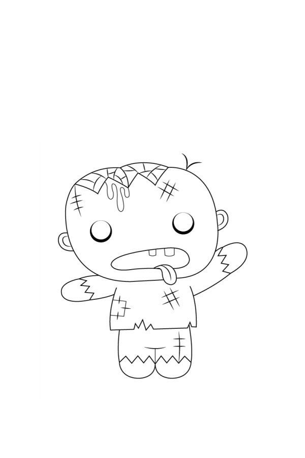 chibi zombie animal coloring pages