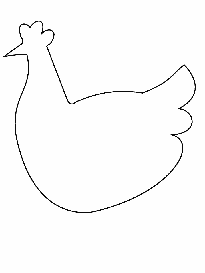 Chicken Simple-shapes Coloring Pages