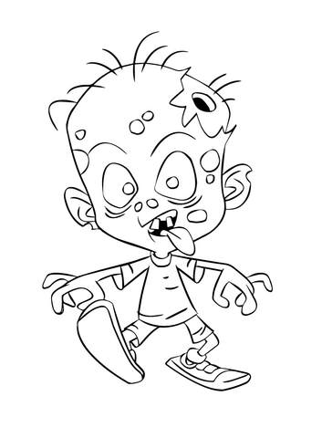 Child Zombie Coloring Pages