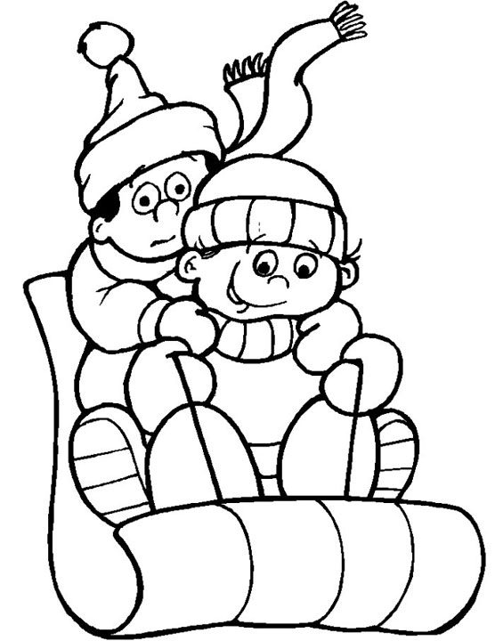 child dressed for winter coloring pages for kids