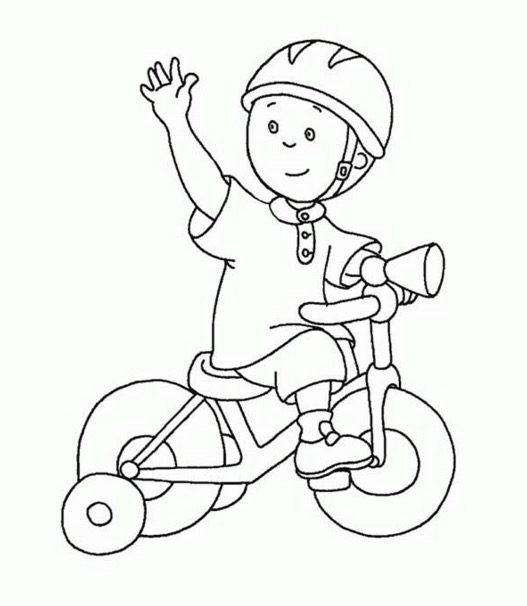 child riding bike coloring page