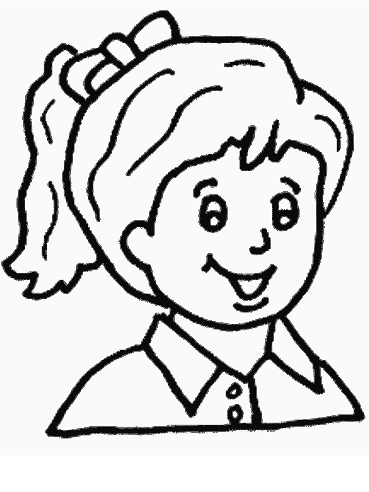 Young Girl Smiling Coloring Pages
