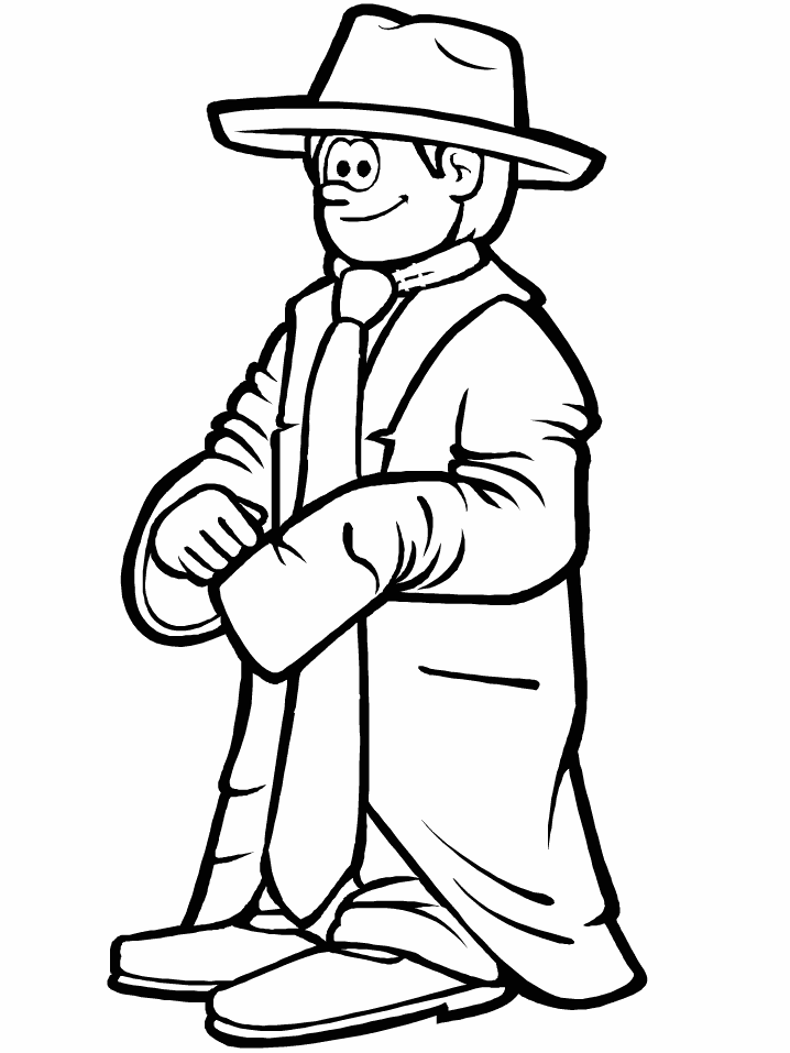 Kid Wearing Adult Suit Coloring Pages
