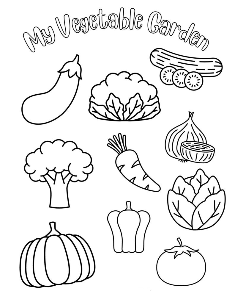 Children's Vegetable Coloring Pages
