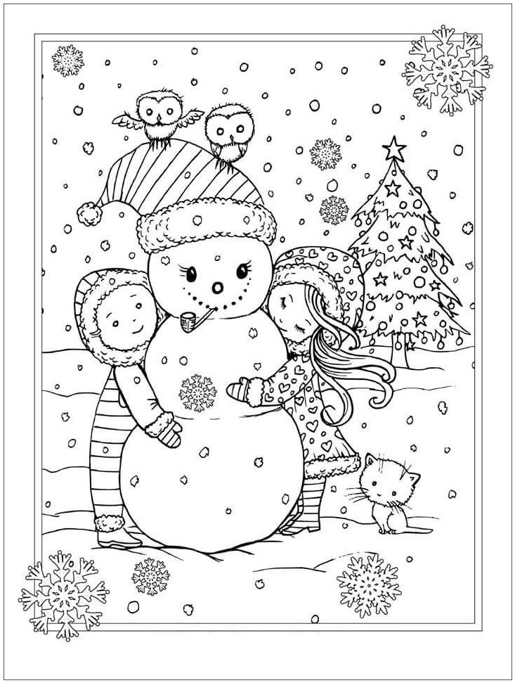 children's winter coloring pages