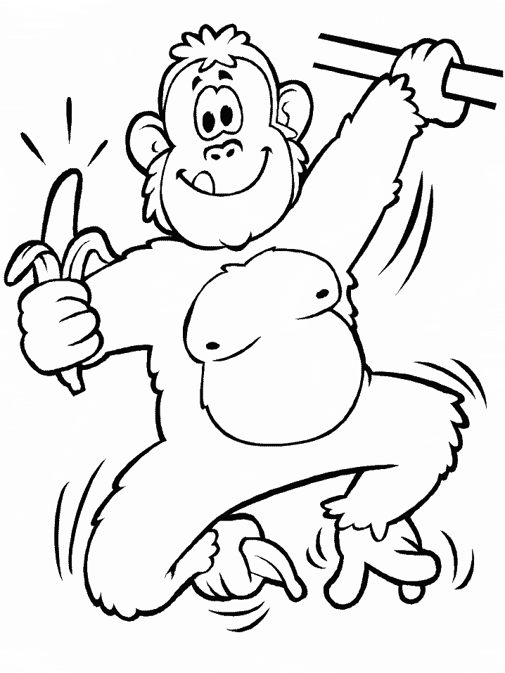 Chimp Animals Coloring Pages