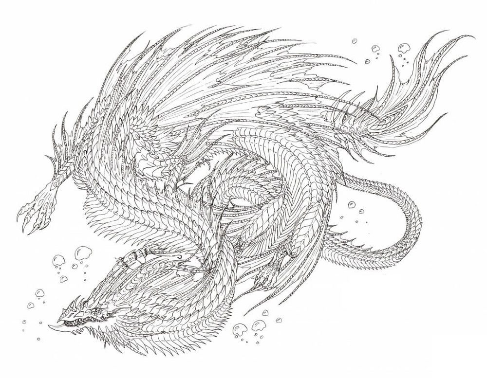 chinese water dragon coloring pages