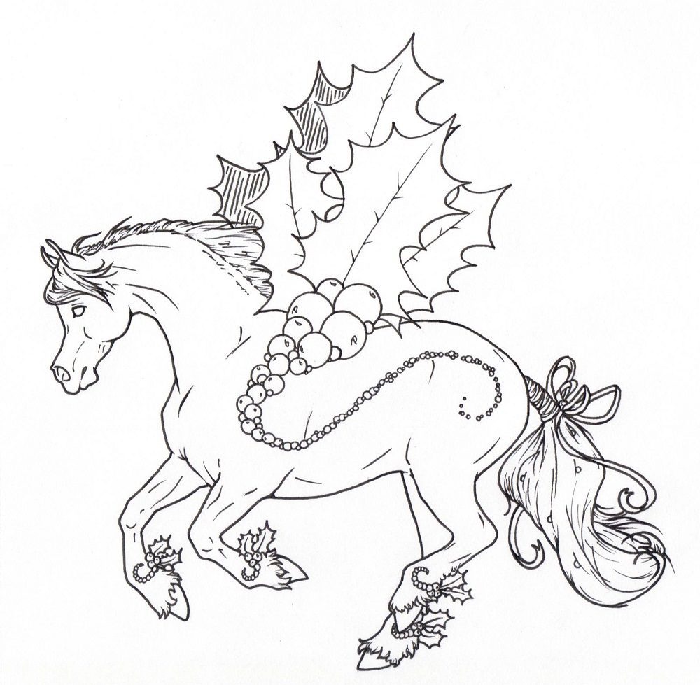 chismas horse coloring pages