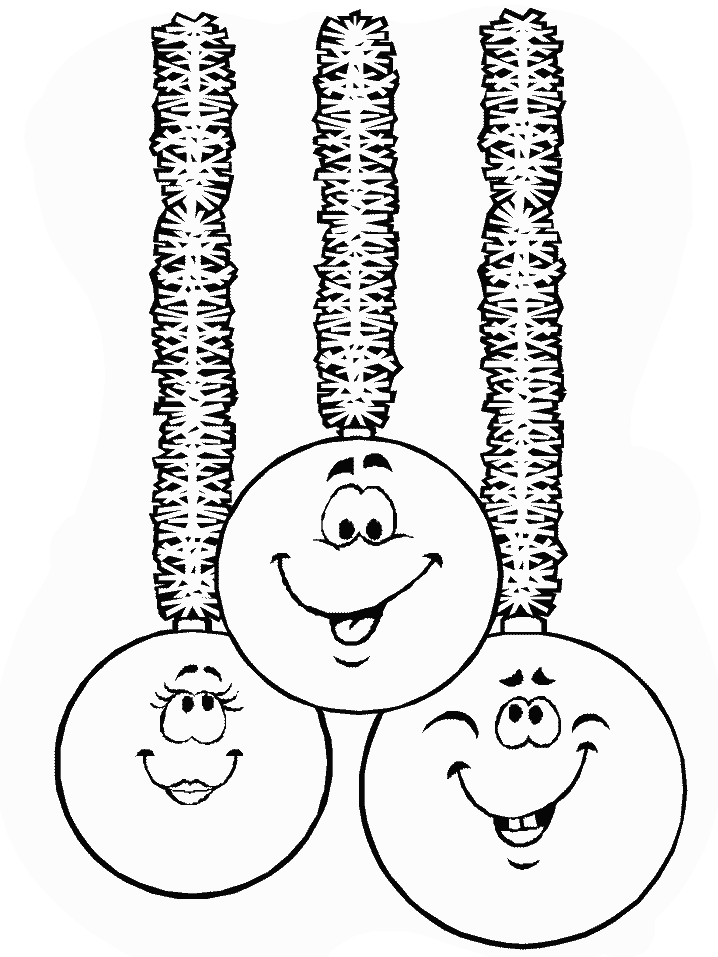 Christmas ornaments cartoon coloring page