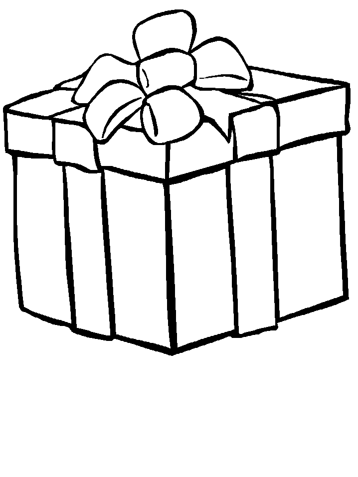 Wrapped Christmas present coloring page