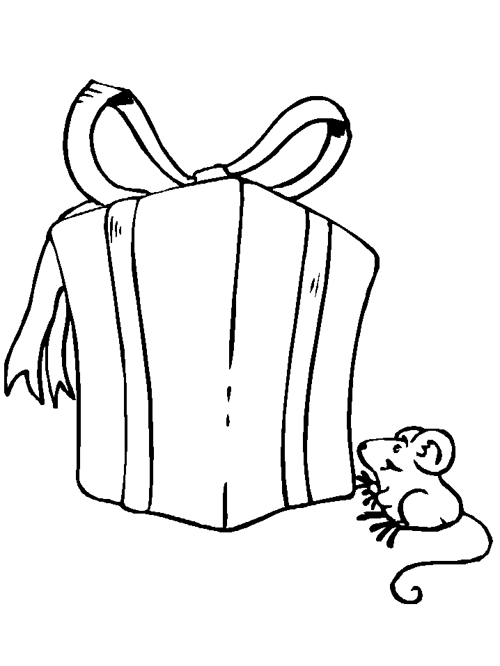 Christmas present coloring page