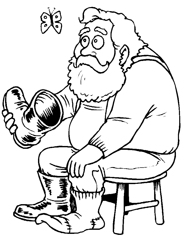 Tired Santa Coloring Page