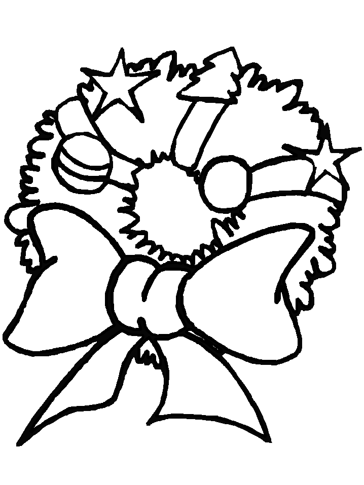 Big Christmas Wreath coloring page