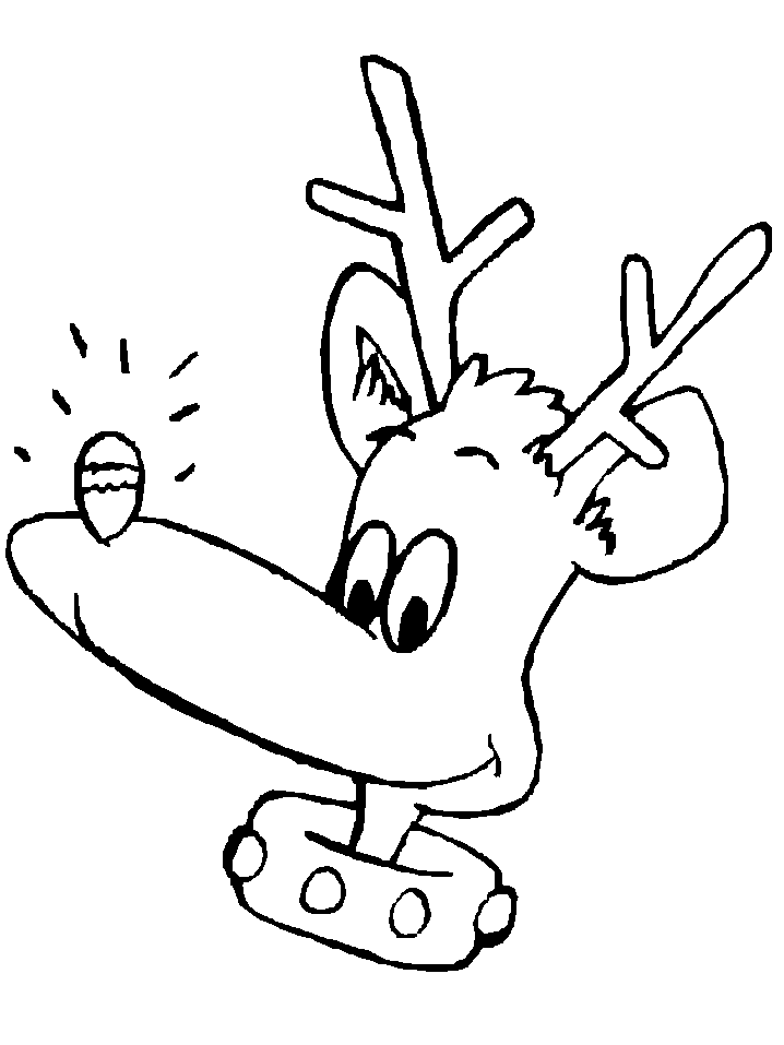 Rudolph Head Coloring Page
