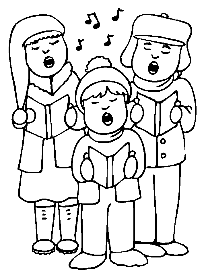 Christmas Caroling coloring page