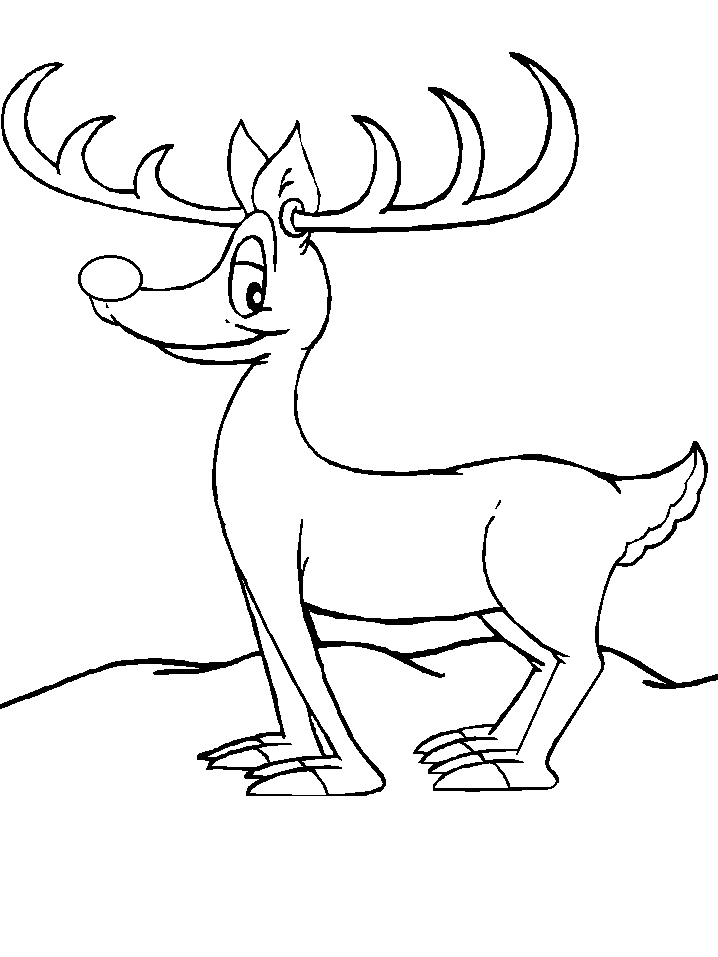 Christmas Reindeer Coloring Page