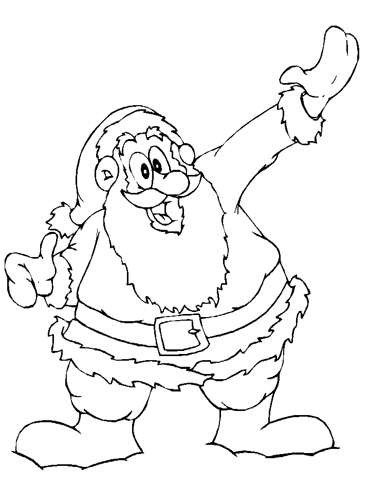 Cartoon Santa Waving