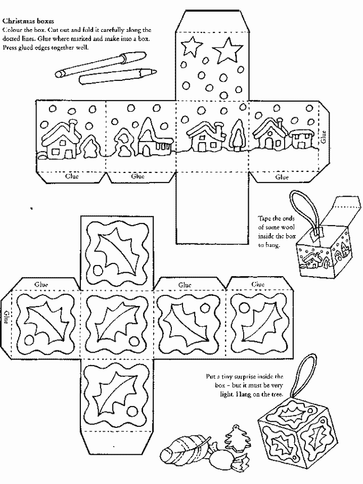 Christmas box making template