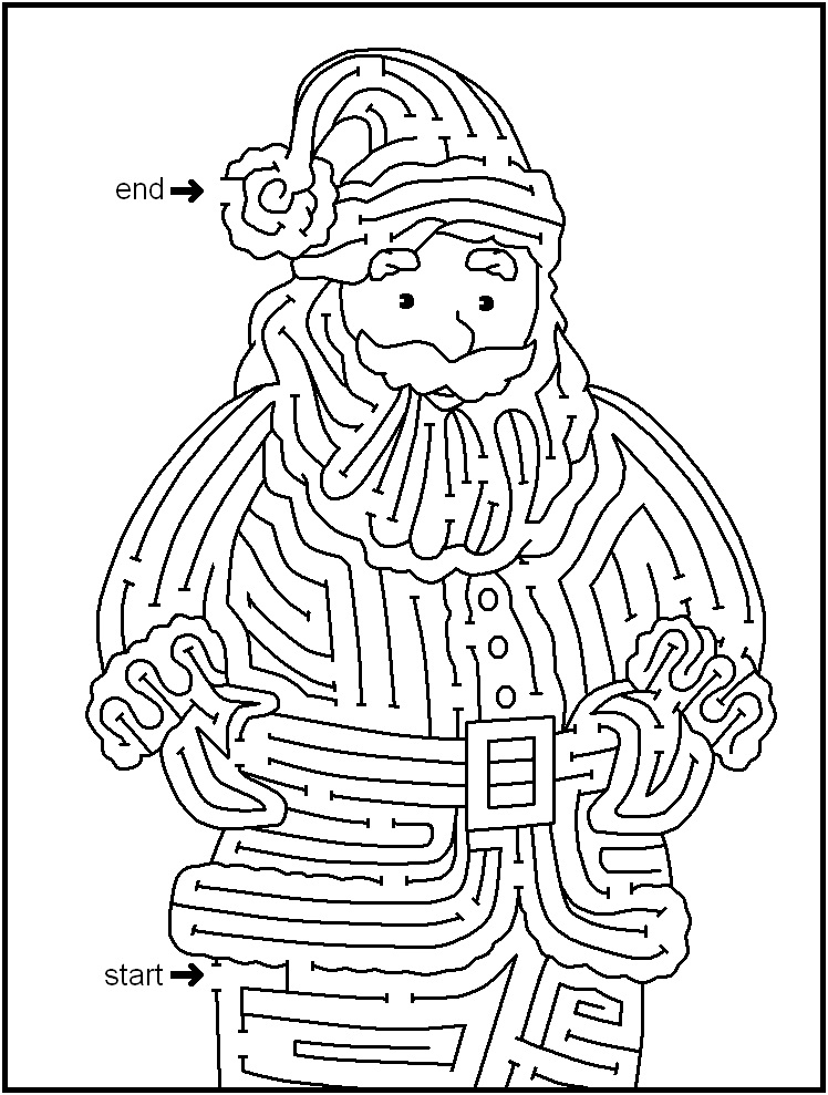 Christmas Coloring Pages Maze